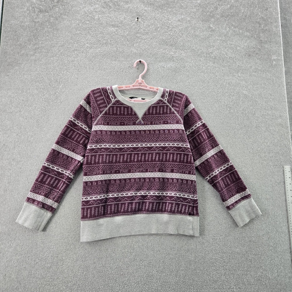 The North Face Women Sweater M Purple Fair Isle Knit Pullover